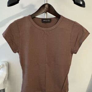 White Fox Boutique Chocolate Short Sleeve Tee